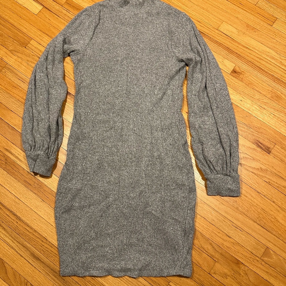 Express Gray Long Sleeve Dress
